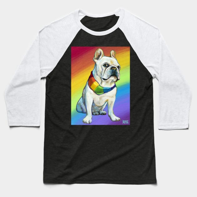 Bruley the Frenchie by Robert Phelps Baseball T-Shirt by RobertPhelpsArt